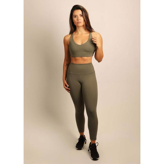 Quoia Be Your Strength High-Waist Leggings In Olive