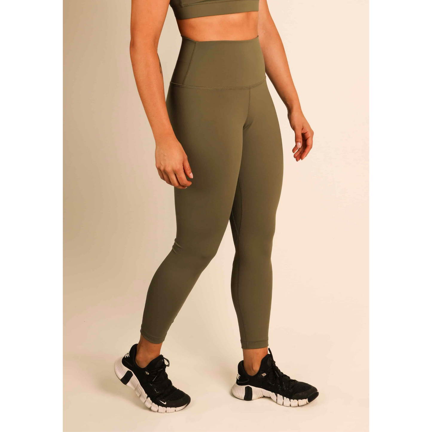 Quoia Be Your Strength High-Waist Leggings In Olive